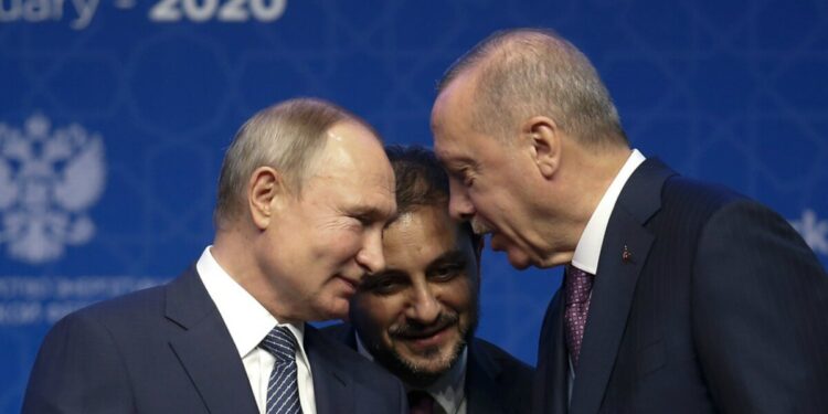 Vladimir Putin e Recep Tayyip Erdogan (LaPresse)