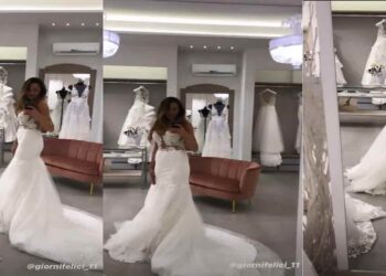 Ida Platano con l'abito da sposa - Screenshot da video