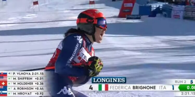 Federica Brignone a Sestriere (foto Youtube)