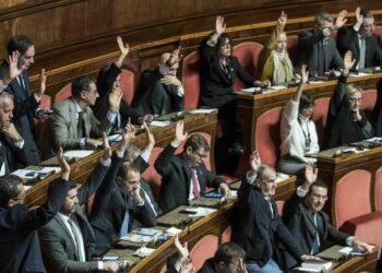 Voto in Senato (LaPresse)