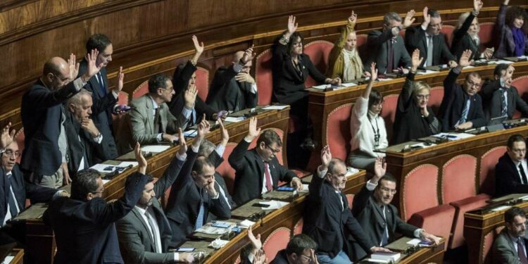 Voto in Senato (LaPresse)