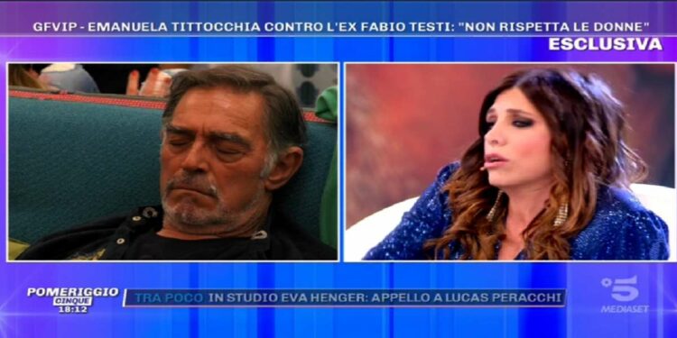 Emanuela Tittocchia contro Fabio Testi a Pomeriggio 5