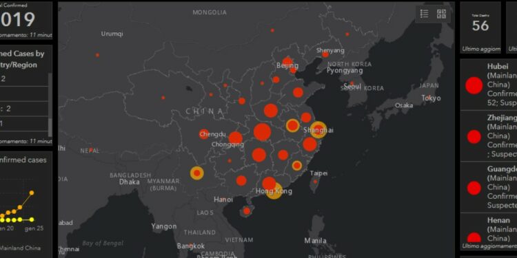 La mappa del Coronavirus nel mondo