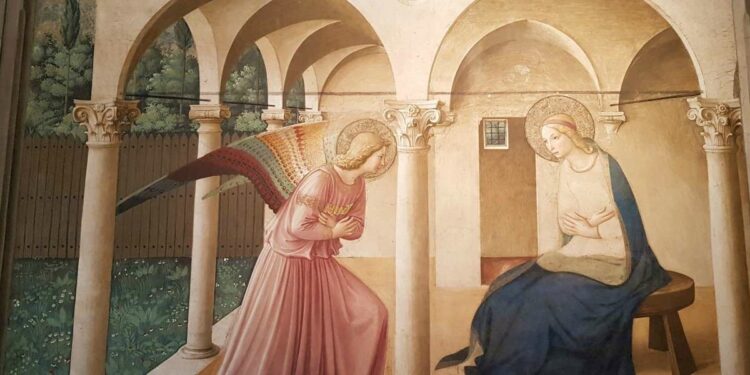 Beato Angelico, Annunciazione, Convento di San Marco a Firenze (1440-50)