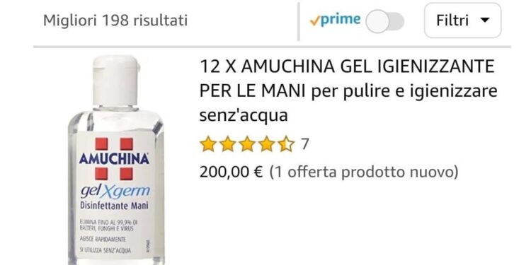 Amuchina gel, foto Amazon