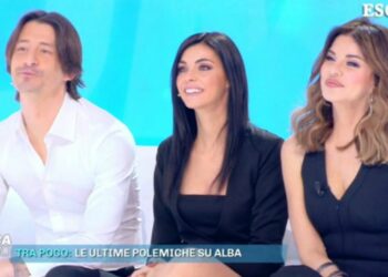 Alba Parietti a Domenica Live con Francesco Oppini e Cristina Tomasini