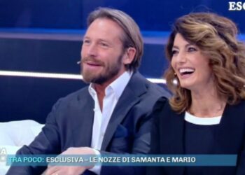 Samanta Togni e il marito Mario Russo a Domenica Live