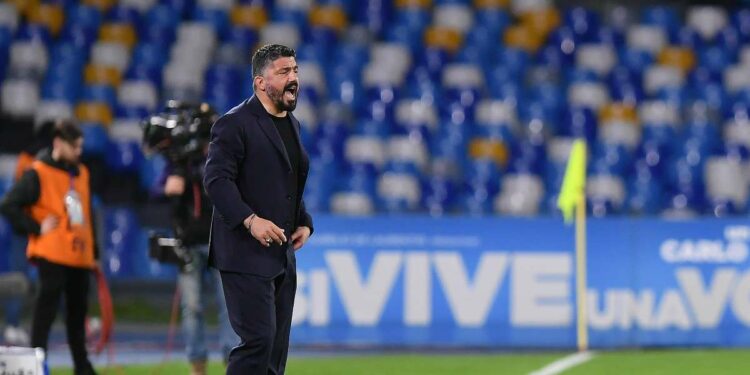 Probabili formazioni Napoli Az Alkmaar - Gennaro Gattuso, allenatore del Napoli (Foto LaPresse)