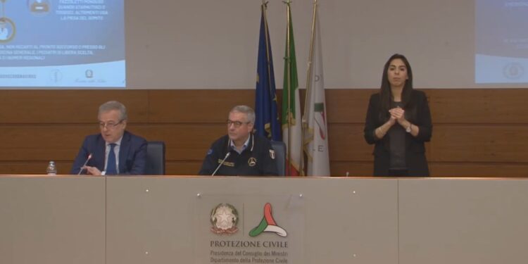 Angelo Borrelli con Franco Locatelli in conferenza stampa