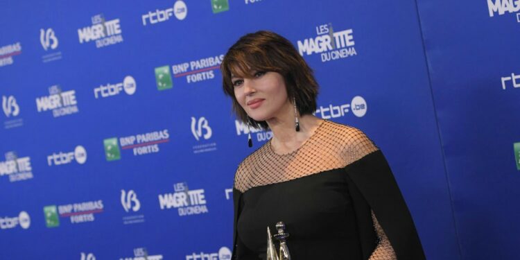 Monica Bellucci, 54 anni, qui ai Magritte Awards (Foto LaPresse)