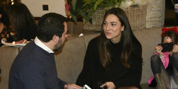 Francesca Verdini con Matteo Salvini (Foto LaPresse)