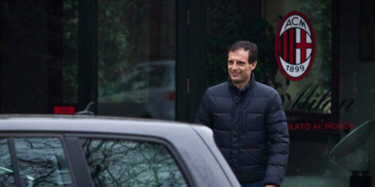 Massimiliano Allegri nell'ultimo giorno al Milan, gennaio 2014 (Foto LaPresse)