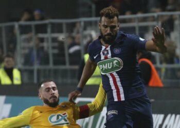 Probabili formazioni Bayern Psg: Eric Maxim Choupo-Moting ai tempi del Psg (Foto LaPresse)