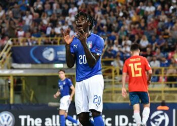 Moise Kean con la maglia della nazionale Under 21 (Foto LaPresse)