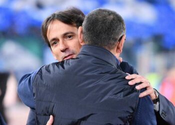 Simone Inzaghi e Maurizio Sarri, allenatori di Lazio e Juventus (Foto LaPresse)