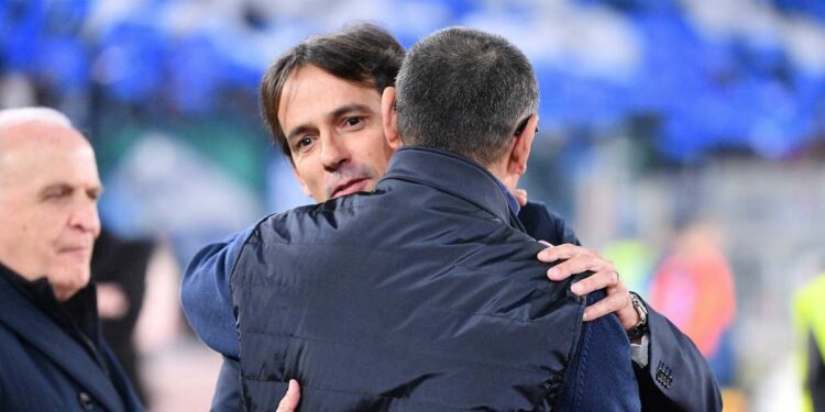 Simone Inzaghi e Maurizio Sarri, allenatori di Lazio e Juventus (Foto LaPresse)