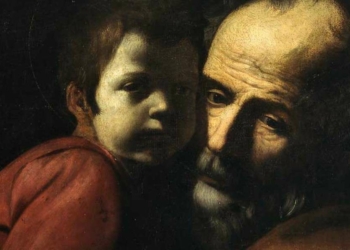 Battistello Caracciolo (1578-1635), San Giuseppe con Gesù Bambino, particolare