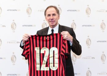 Franco Baresi, alla festa per i 120 anni del Milan (LaPresse)