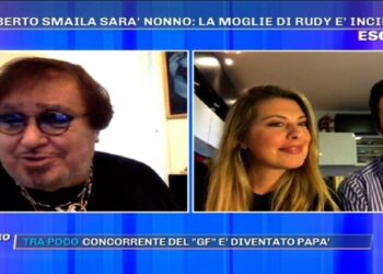 Rudy Smaila e sua moglie Paola con papà Umberto Smaila