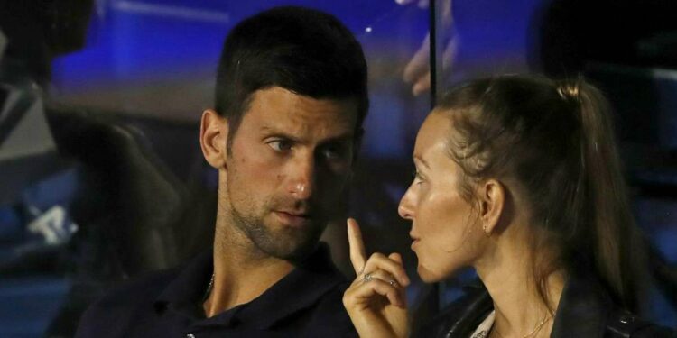 Novak Djokovic e la moglie Jelena Ristic (Foto LaPresse)