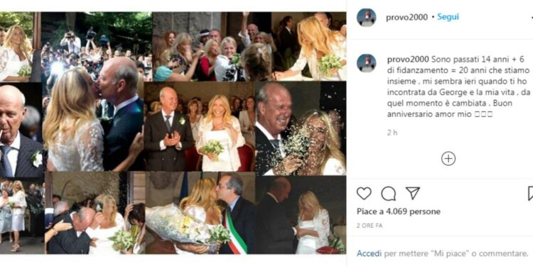 Nicola Carraro e Mara Venier, anniversario di nozze (Instagram)