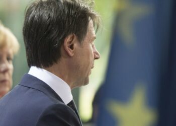 Angela Merkel con Giuseppe Conte (LaPresse)