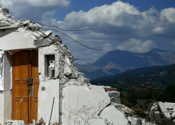 Ad Amatrice tre anni dopo il terremoto (LaPresse)