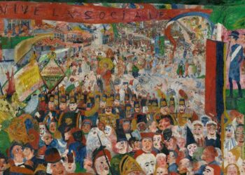 J. Ensor, Cristo entra a Bruxelles (1888), particolare