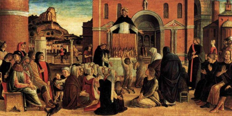 Bellini, Polittico di San vincenzo Ferrer (Foto da wikipedia), particolare (1464-68)