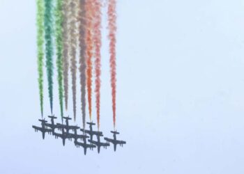 Frecce Tricolori su Monza, foto Twitter