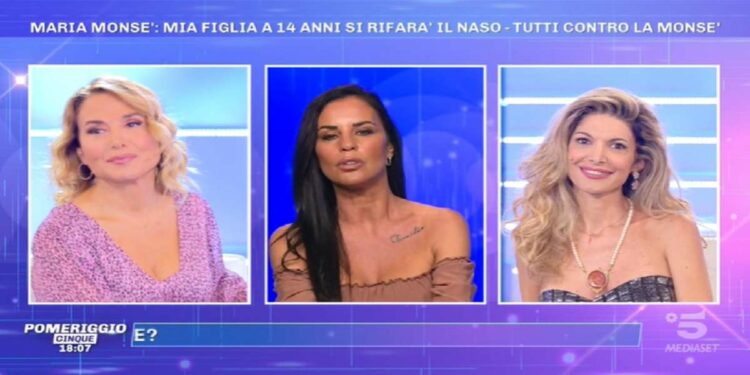 Maria Monsé, lite con Antonella Mosetti a Pomeriggio 5