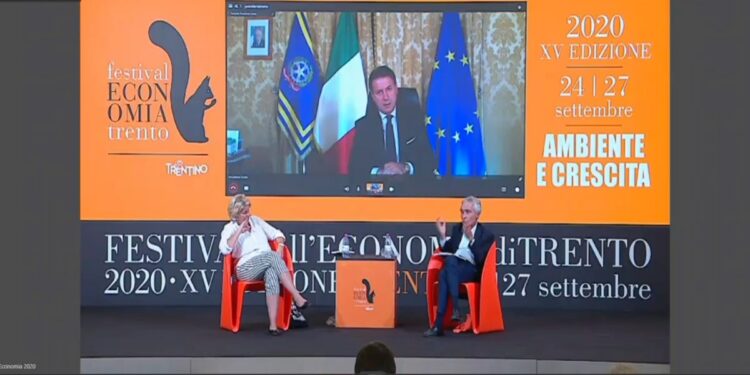 Giuseppe Conte e Tito Boeri al Festival dell'Economia di Trento