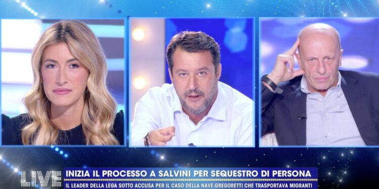 Salvini con Chirico e Sallusti a Live Non è la D'Urso