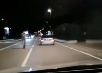 In monopattino a 80 all'ora a Bussolengo