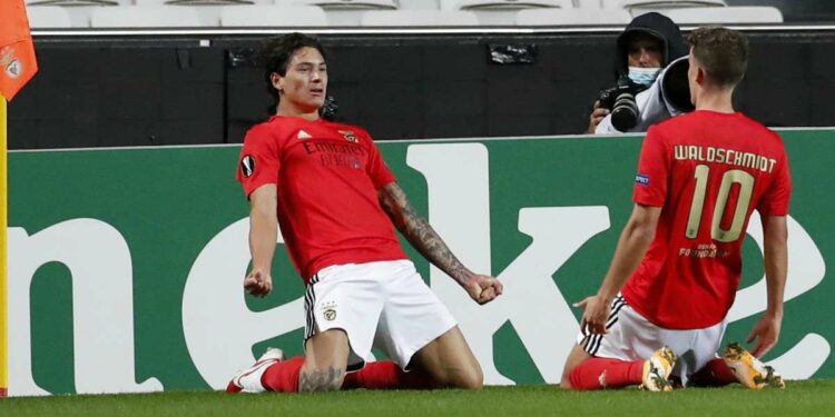 Video Benfica Arsenal - Darwin Nunez, attaccante uruguaiano del Benfica (Foto LaPresse)