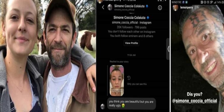 Simone Coccia contro la figlia di Luke Perry - Foto Instagram