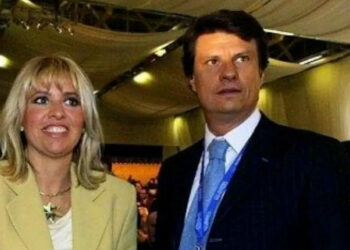 Alessandra Mussolini e il marito Mauro Floriani in una foto d’epoca