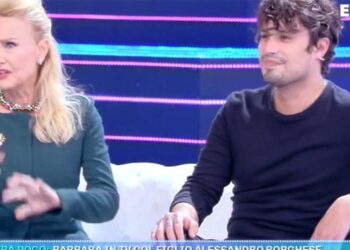 Barbara Bouchet e figlio Massimiliano Borghese, Domenica Live