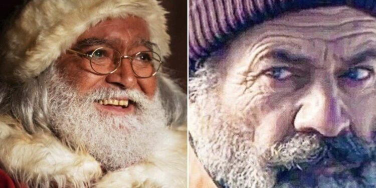 Diego Abatatuono e Mel Gibson nei panni di babbo Natale