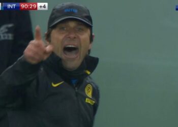 Antonio Conte protesta in Udinese-Inter