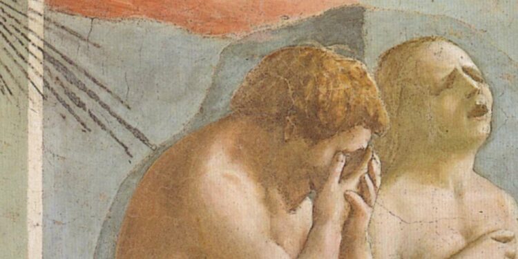 Masaccio, cacciata di Adamo ed Eva dall'Eden (1425) particolare