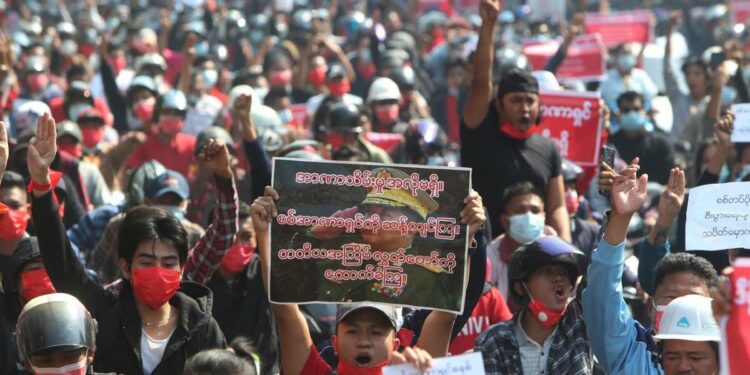 Proteste in Myanmar (LaPresse)