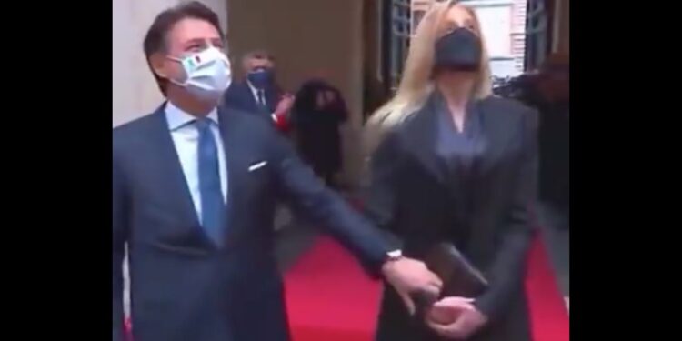 Giuseppe Conte e Olivia Paladino