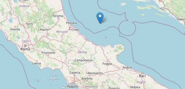 Terremoto nel mar Adriatico (Ingv)