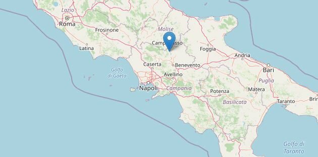 Terremoto oggi a Benevento (Ingv)