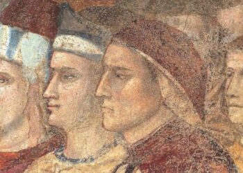 Scuola di Giotto, ritratto di Dante (cappella della Maddalena, Palazzo del Bargello, Firenze)