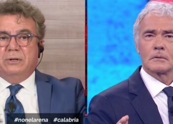 Lino Polimeni e Massimo Giletti a Non è l'Arena