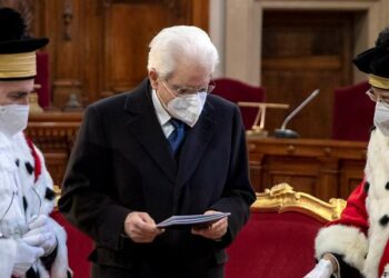 Sergio Mattarella all'inaugurazione dell'anno giudiziario 2020 (LaPresse)