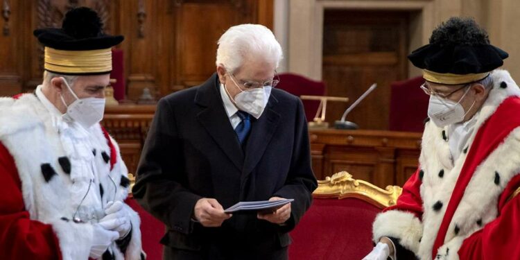 Sergio Mattarella all'inaugurazione dell'anno giudiziario 2020 (LaPresse)