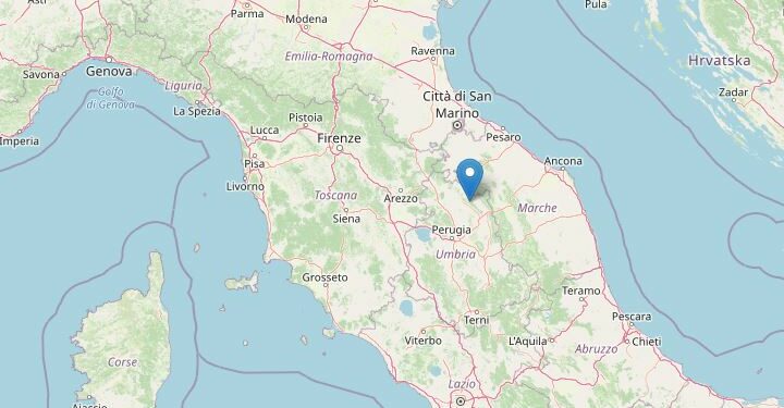 Terremoto a Gubbio oggi (Ingv)